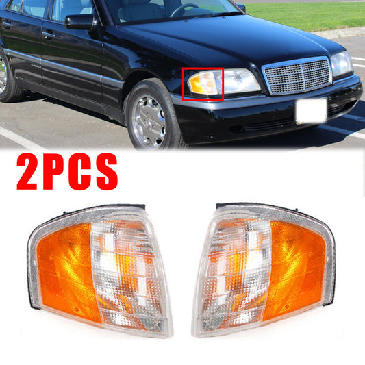 For 1994-2000 for Mercedes-Benz C Class W202 Pair Turn Signal Corner Light Headlight