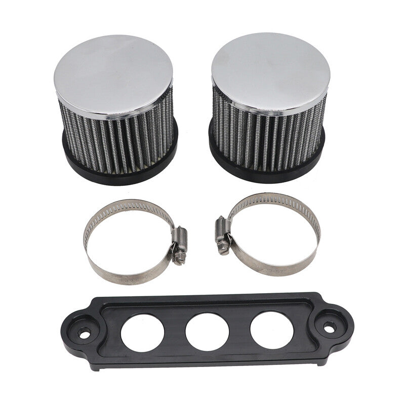 4-port aluminum alloy oil tank separator filter black