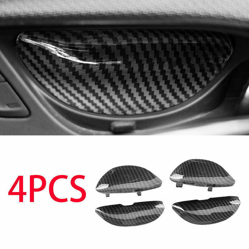 4PCS Inner Door Bowl Cover Replace ABS Carbon Fiber Fit for Cadillac CT4 2020-24