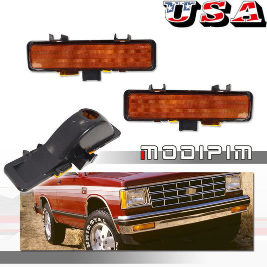 Compatible with 82-94 Jimmy Blazer Sonoma S10 S15 Amber Turn Signal Parking Bumper Light Kit