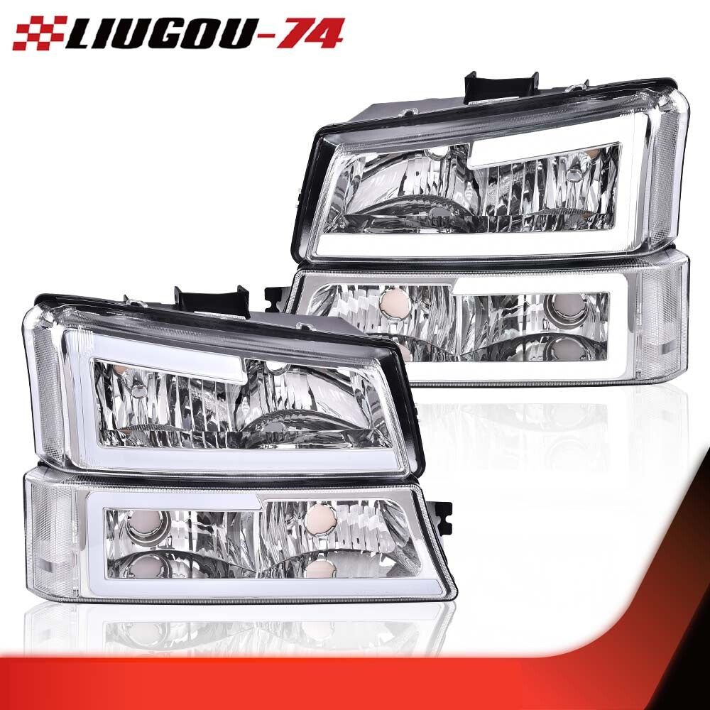 Transparent/chrome LED DRL headlights + taillights suitable for 03-07 Silverado/Avalanche