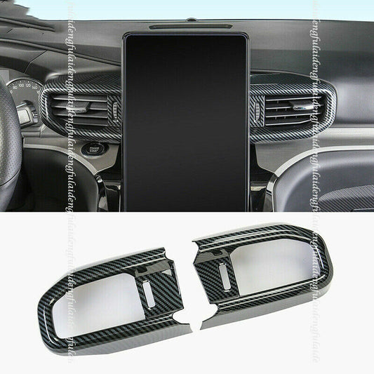 for Ford Explorer 20-2022 Carbon fiber Middle Console Air Outlet Vent Cover Trim