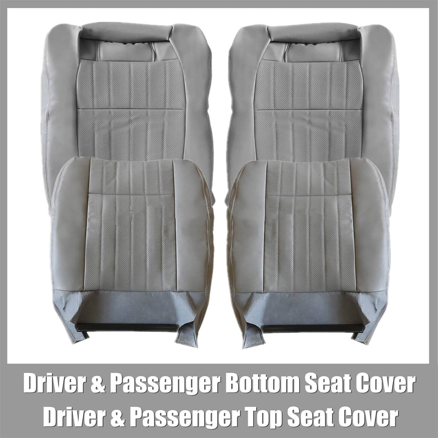 for Chevy Impala SS 1994-1996 Front DriverPassenger Leather for Seat Cover Med Gray