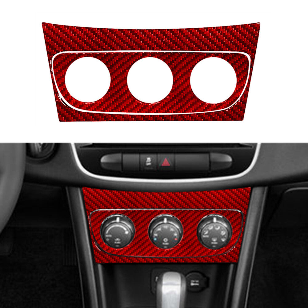2X Red Carbon Fiber Climate Control Frame Cover Trim for Chrysler 200 2011-2014
