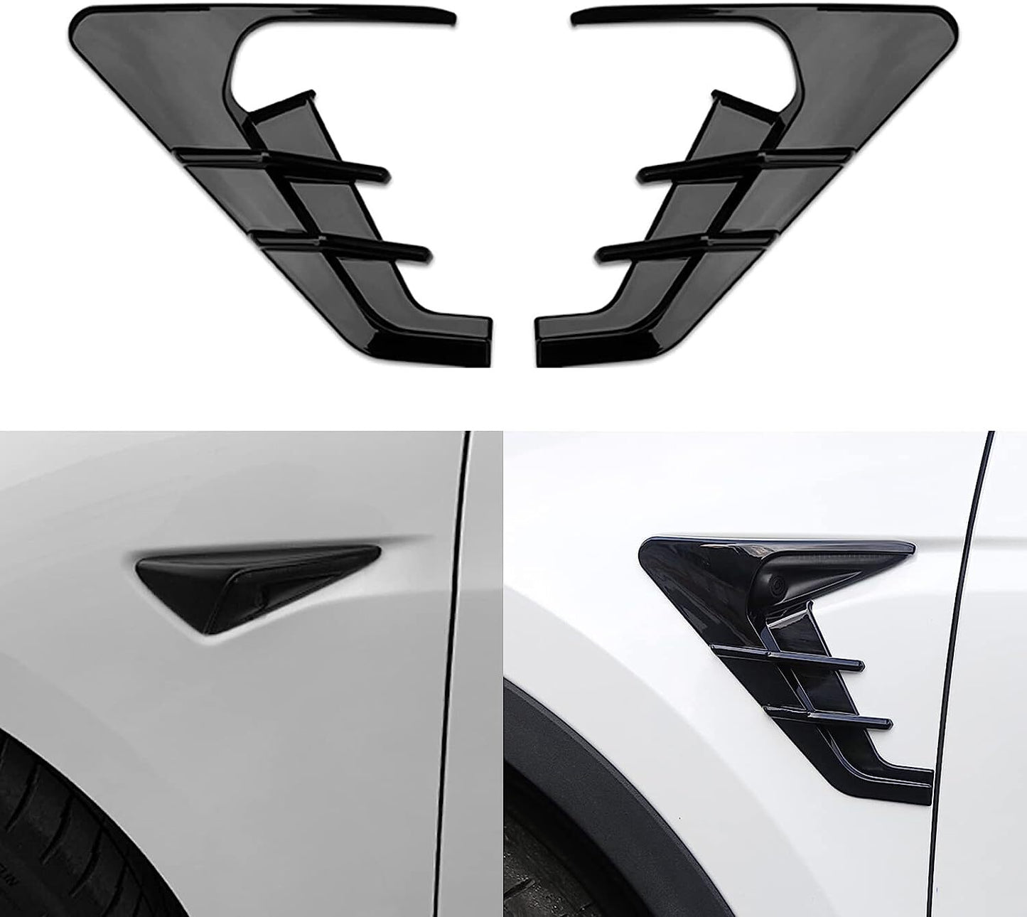 2-Piece Side Camera Indicator Protective Cover Decorative Retrofit for Tesla Model 3 Y