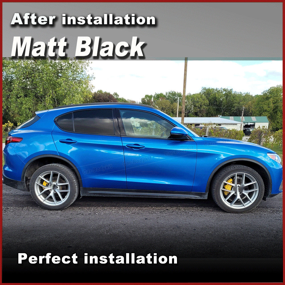 for Alfa Romeo for Stelvio Matt Black Side Wheel Arch Fender Flares Molding Trims