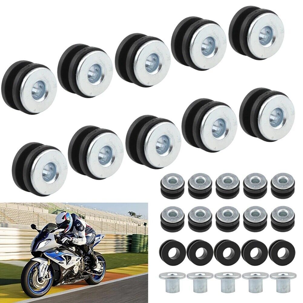 10Pcs M6 Motorcycle Side Cover Rubber Grommets Gasket Fairings for Honda for Suzuki