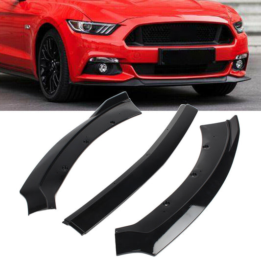 Front Bumper Lip Chin Spoiler Wing Body Kit Gloss Black for Ford for Mustang 15-17