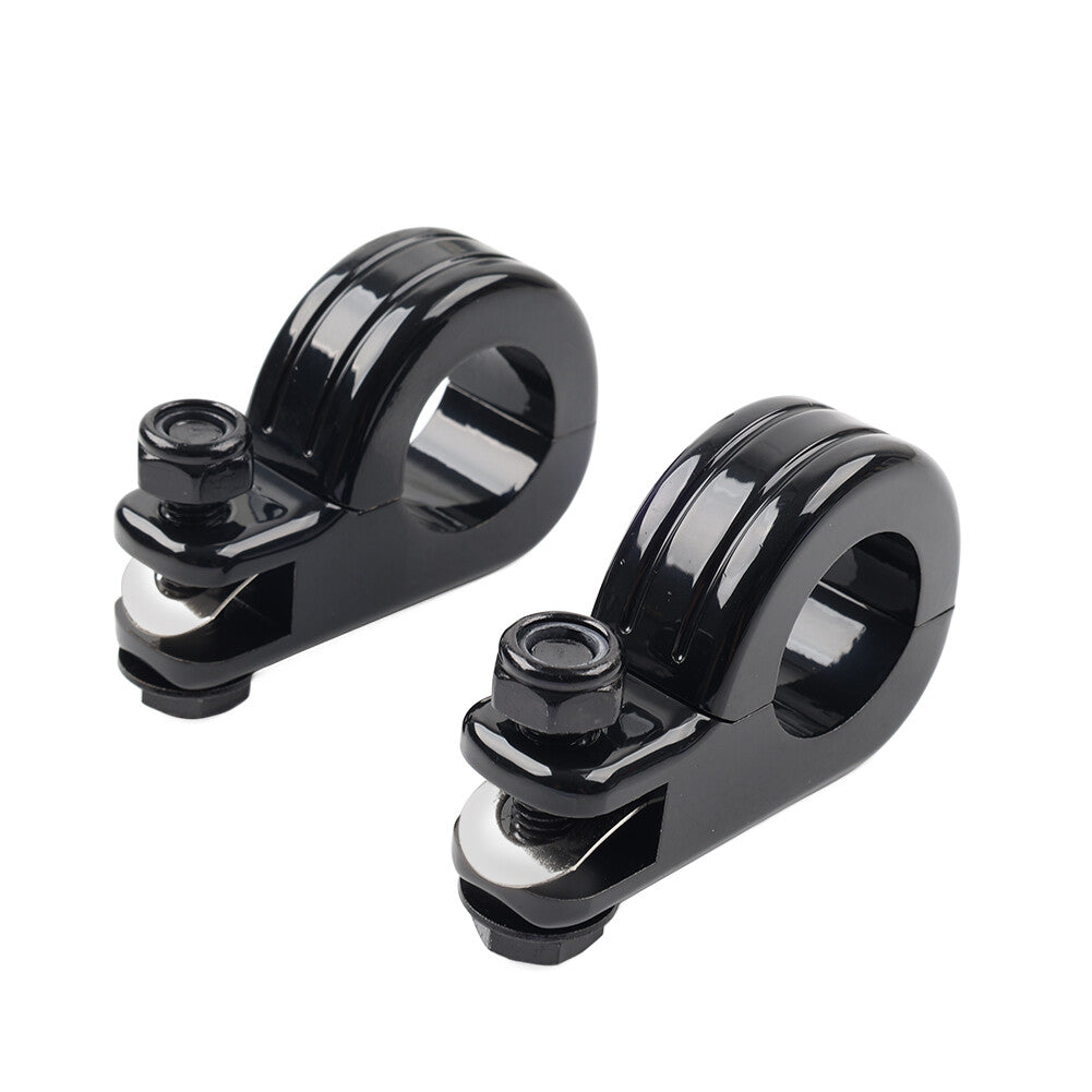 Black Foot Peg Mount Clamp Bracket Fit for Harley 1 1/4 Highway Engine Crash Bar