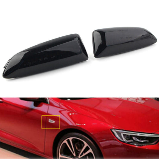 Dynamic Amber LED Side Marker Light Lamp Black Shell for Opel Astra ABS 2PCs
