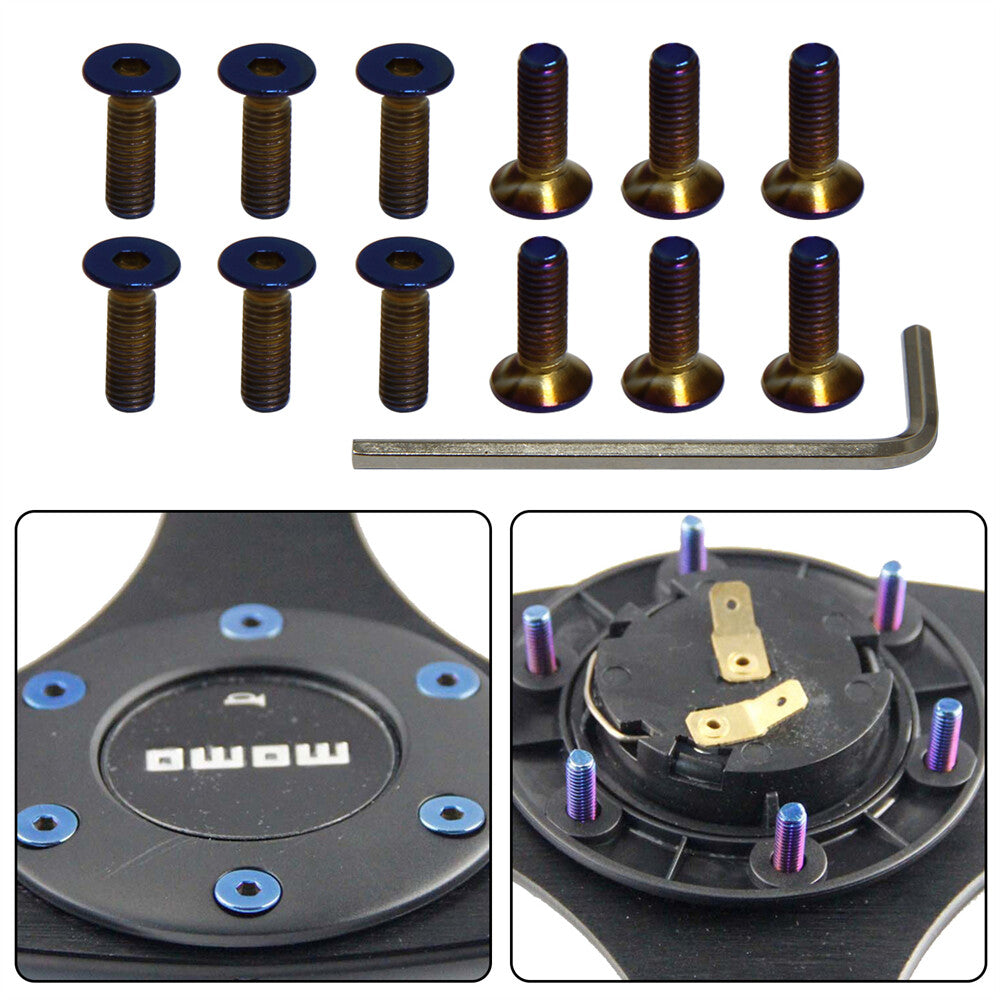 12Pcs Steering Wheel Bolt Screw Kit For Momo Nardi Personal NRG Sparco Flat Head