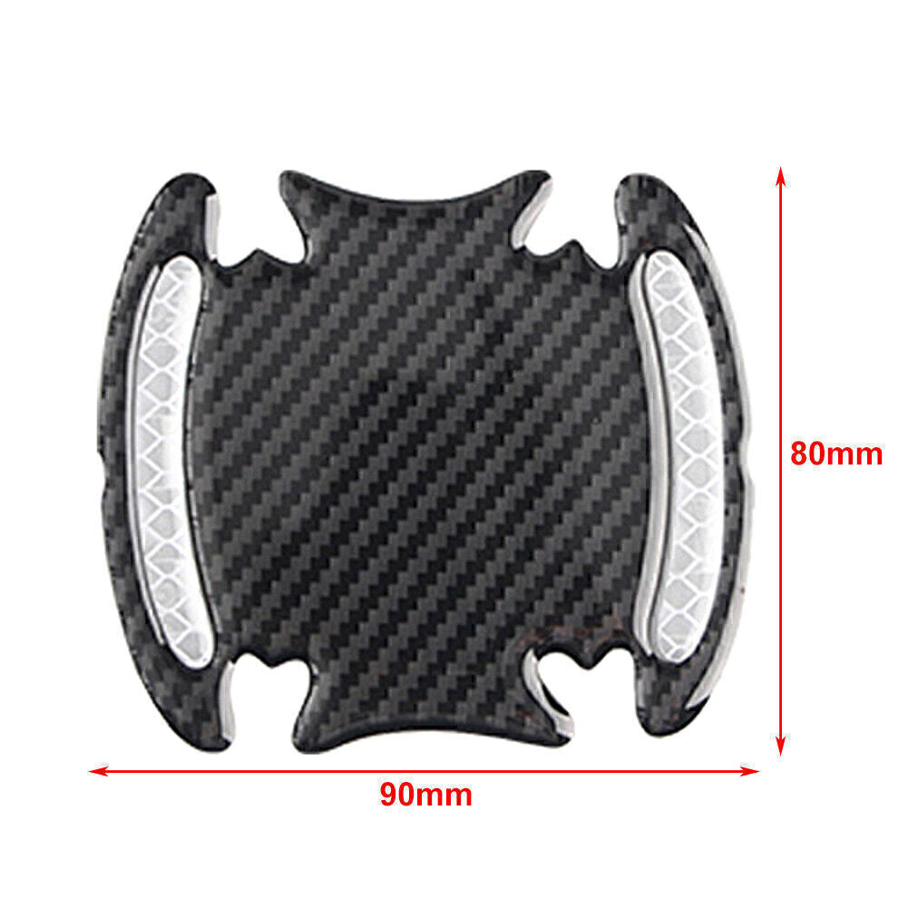 4x/set Carbon Fiber Car Door Handle Reflective Car Sticker Scratches Protection