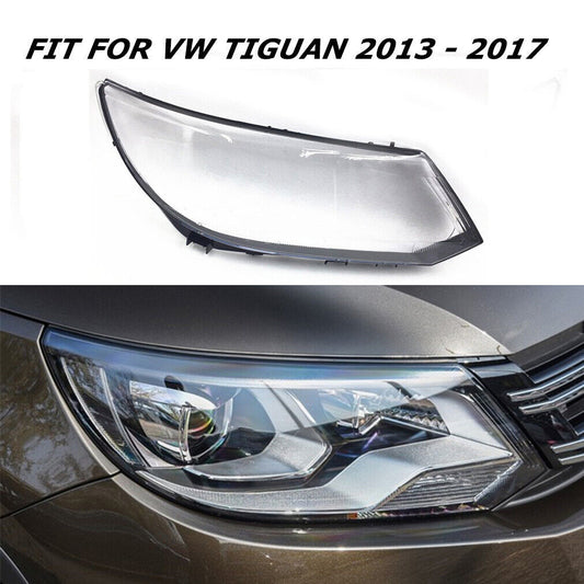 Right Side Fit for VW for Tiguan 13-17 Headlamp Lampshade Headlight Lens Transparent