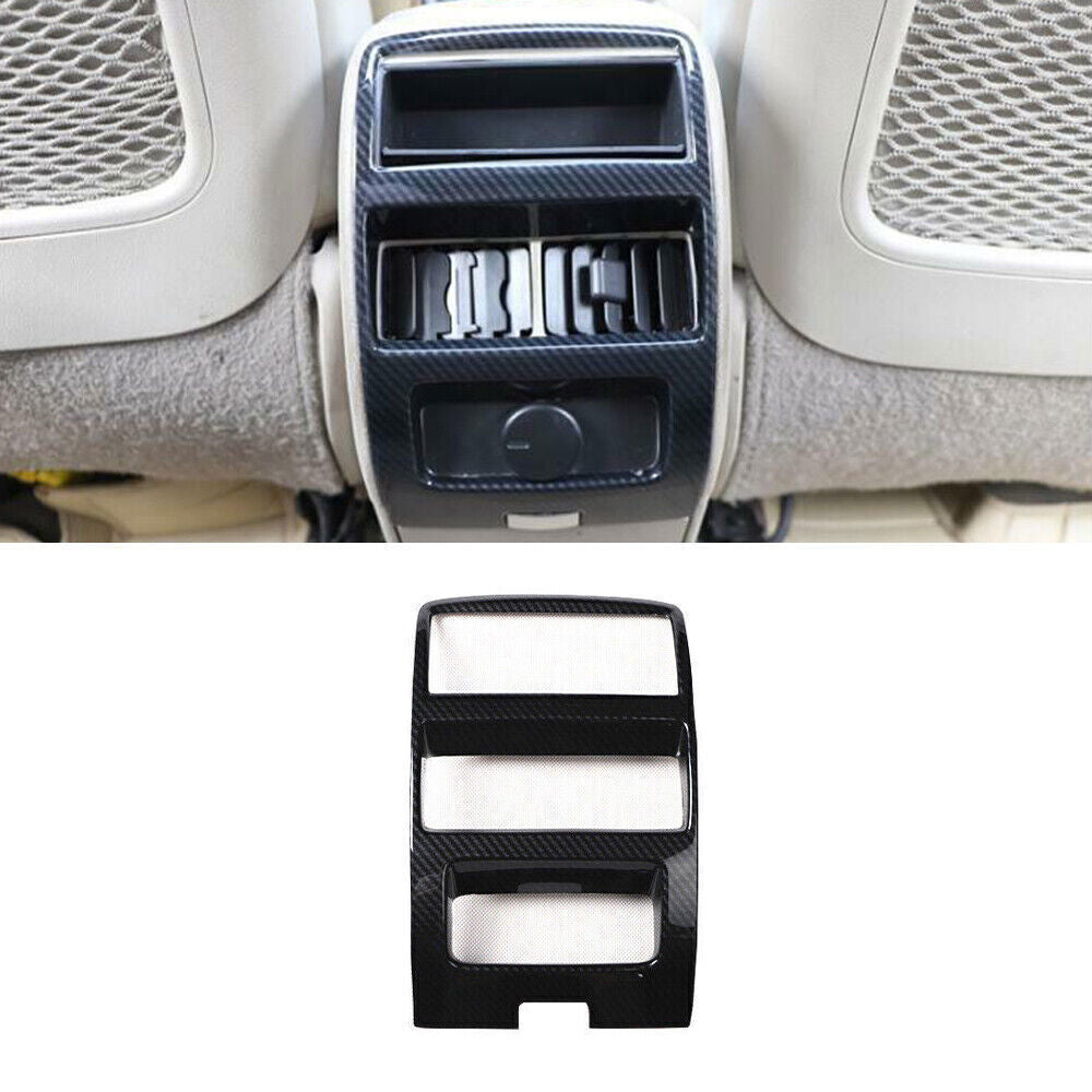 Rear Air Outlet Anti-Kick Panel Cover Trim for Cadillac SRX 2010-15 Carbon Fiber