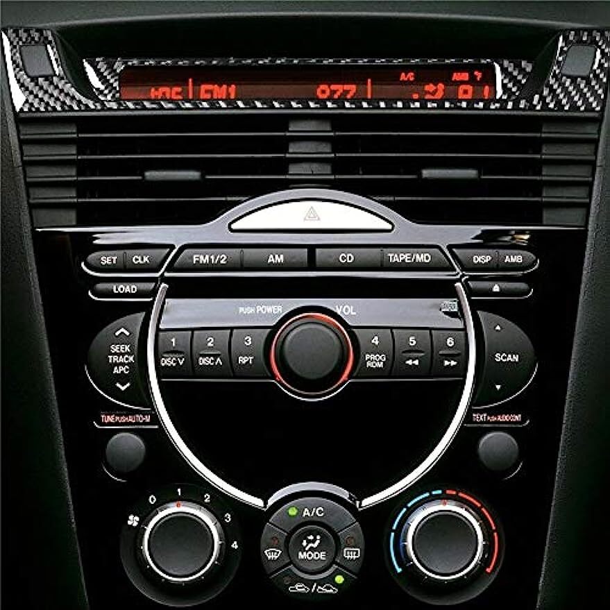 2PCS Carbon Fiber Interior Frame Sticker Cover Trim Fit for Mazda RX8 2004-2008