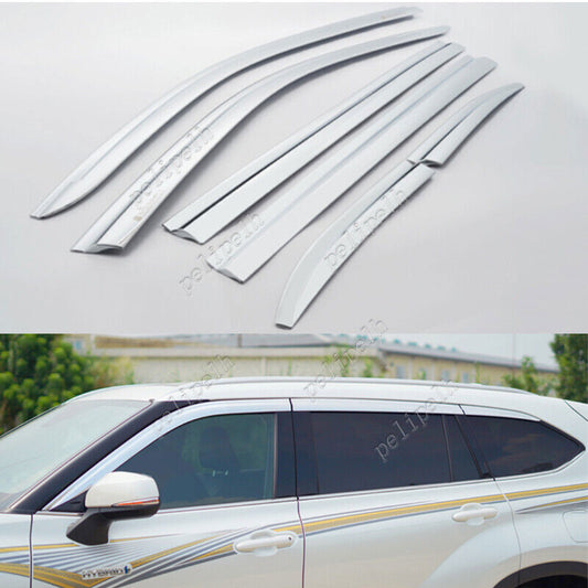 for Toyota Highlander 2020-24 silver Window Visors Sun Rain Guard Vent Deflector