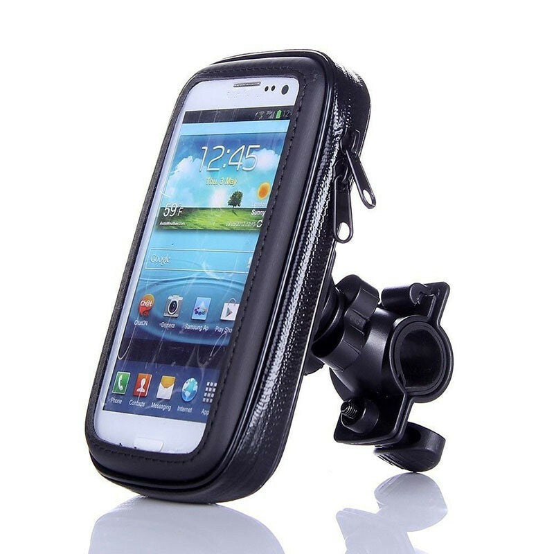 Motorcycle Waterproof 5.5in Phone Case Bag Handlebar 360 Degrees Mount Holder