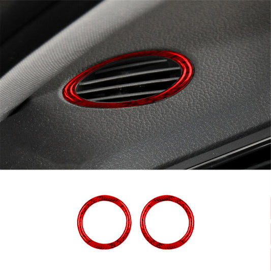 Red Carbon Fiber Dashboard Air Vent Trim for Volkswagen for Jetta Sedan 2011-2014