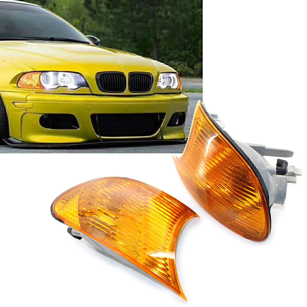 for BMW E46 3-Series 2DR 00-01 Front Turn Signal Light With Amber Lens