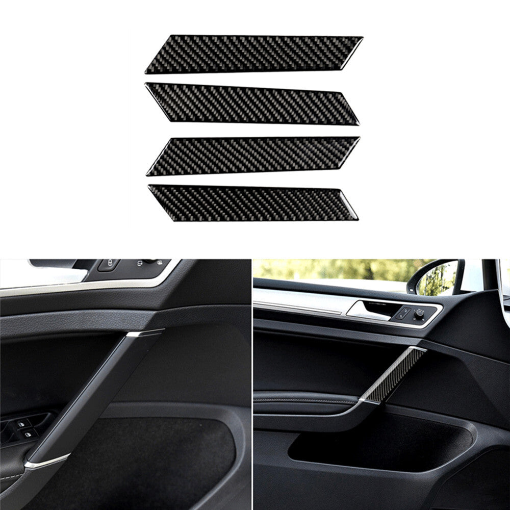 4X Carbon Fibre Door Handles Trim for VW for Golf 7 MK7 2013-2017