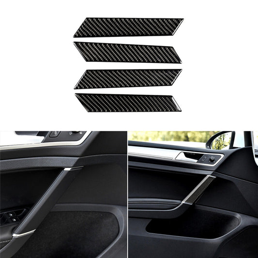 4X Carbon Fibre Door Handles Trim for VW for Golf 7 MK7 2013-2017