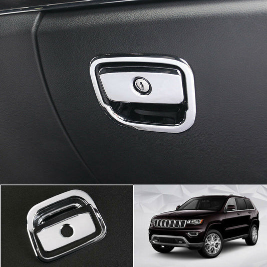 2PCs Chrome Front Storage Glove Box Cover Trim for Jeep Grand Cherokee 2011-2021