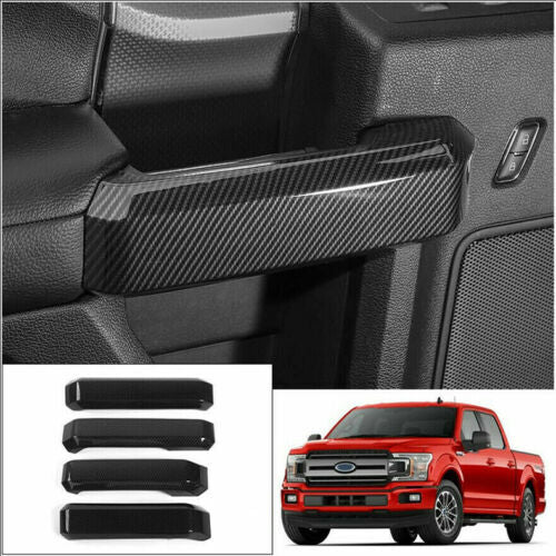 for Ford F150 F-150 2015-2020 Carbon Fiber Inner Decor Door Handle Cover Trims