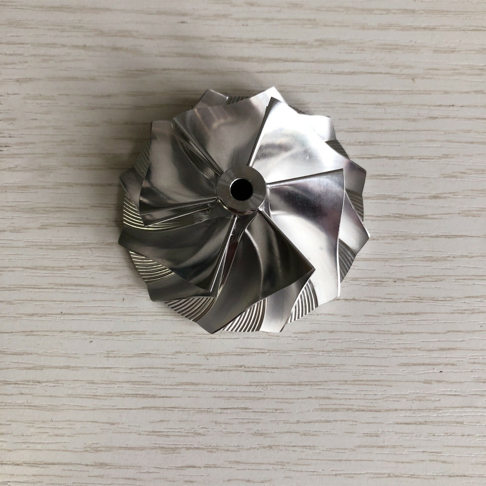 TD04HL Reverse 47.10/63.40 mm 6+6 Blade Turbine Milling/Burnt Compressor Wheel