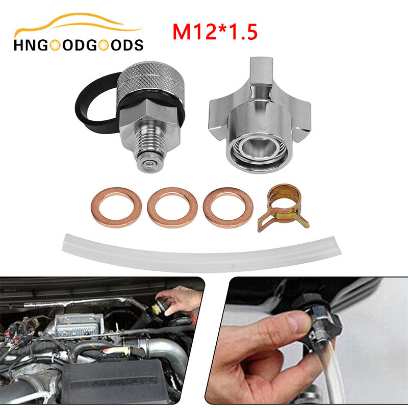 Quick Twist drain valve for M12-1.50 stainless steel drain hose accessories - no mess.