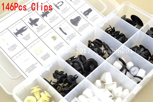 146Pcs Fender Door Hood Bumper Trim Clip Body Retainer Assortment for Toyota