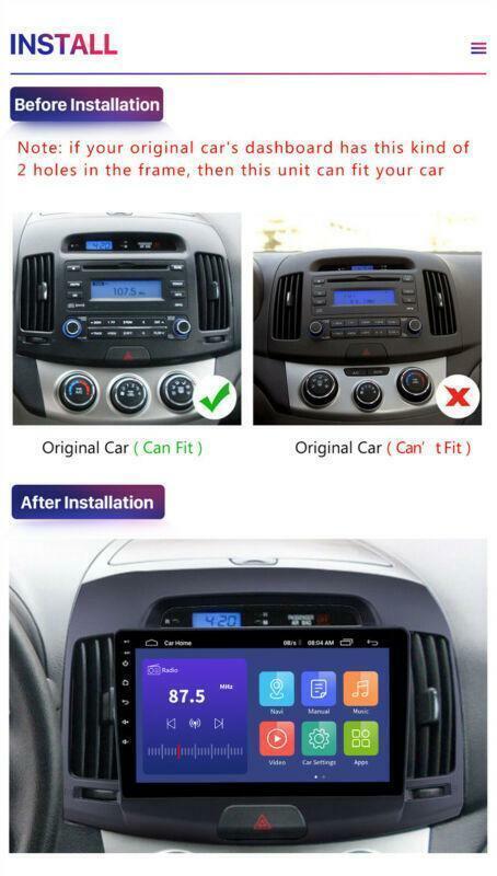 9 Android 10.0 Stereo Radio GPS Player Navigation for Hyundai for Elantra 2007-2011