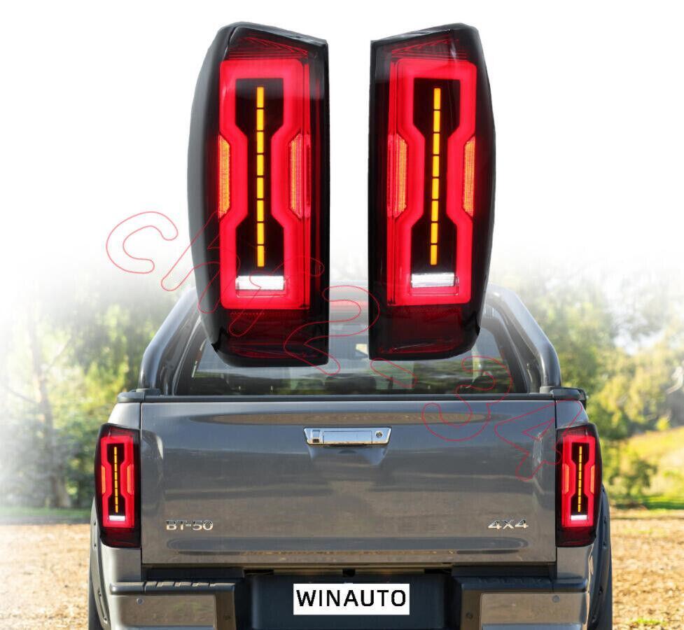 Smoked LED Tail Lights Rear Brake Stop Lamps LH+RH Fit for Mazda BT50 2021-2023