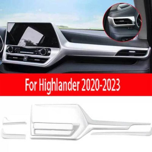 Center Console Matte Silver for Toyota Highlander 2020-2023 Dash for Co -Pilot Strip