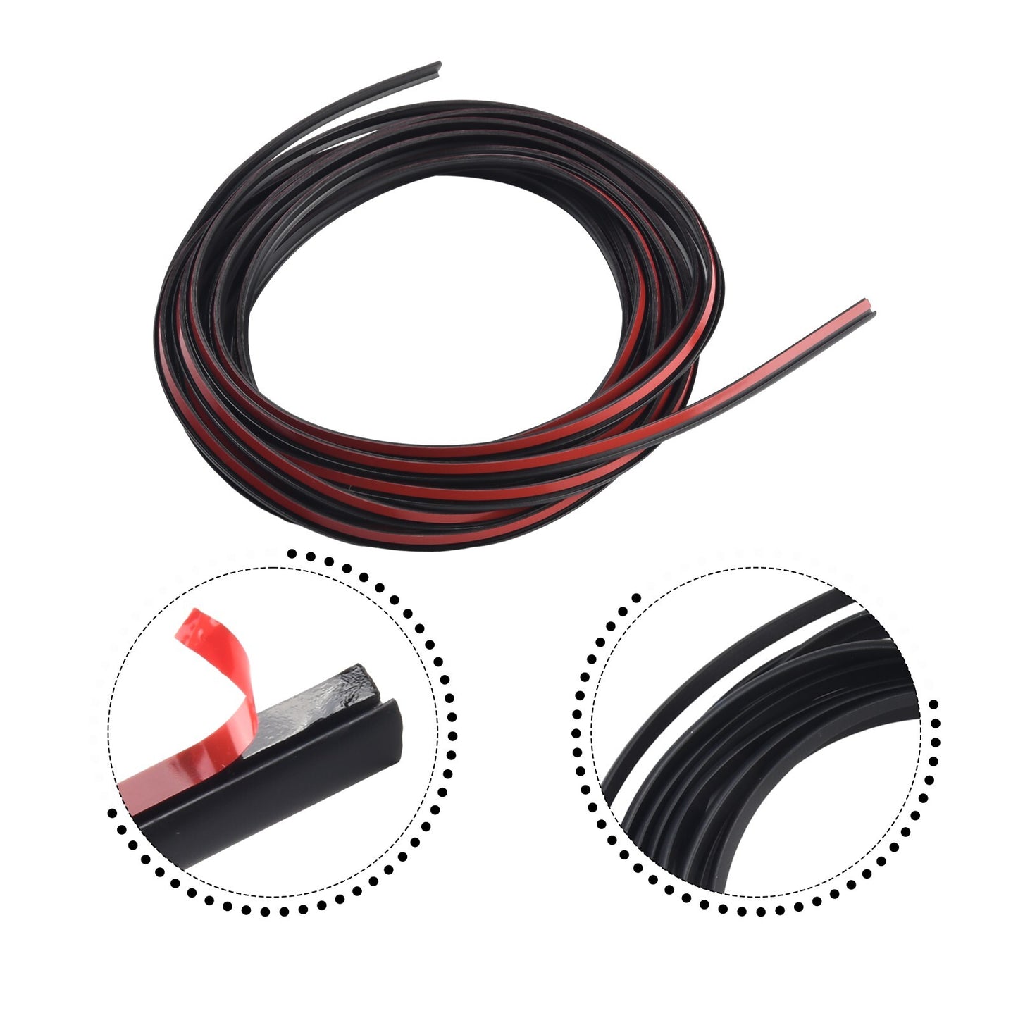 Vehicle Sealing Strip Front Rear Bumper 5 Meter Rubber For Car Trim Bumper Lip.