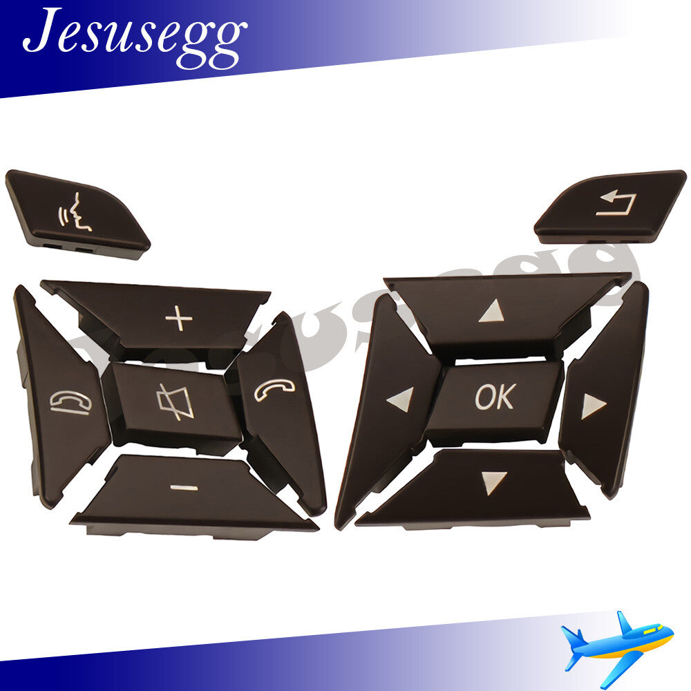 LHRH Steering Wheel Control Menu Switch Button Cover for Mercedes C Class Brown