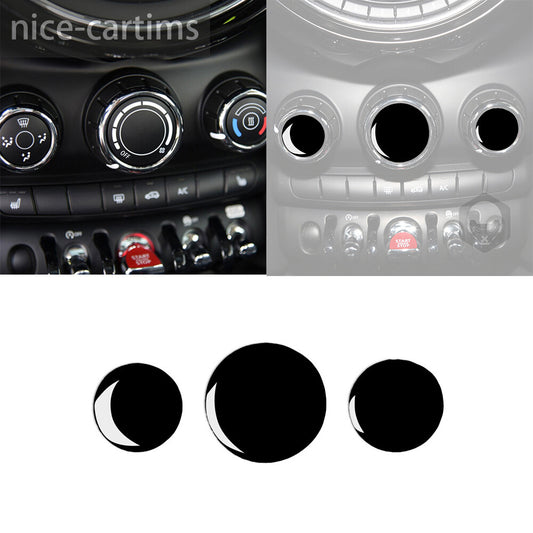 3¡ÁPiano Black Air Conditioning Switch Knob Cover for Mini Cooper F54 F55 F56 F60