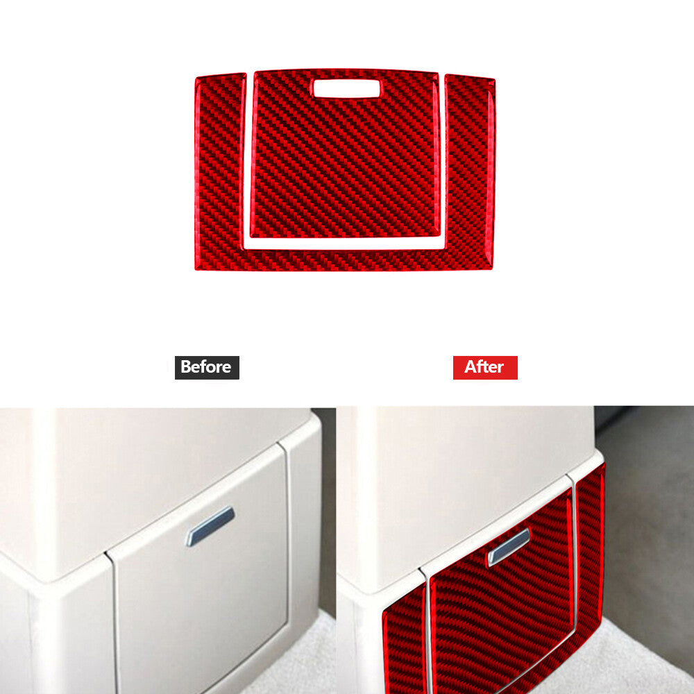Red Carbon Fiber Rear Control Panel Lower Panel Trim for BMW X3 2004-2010