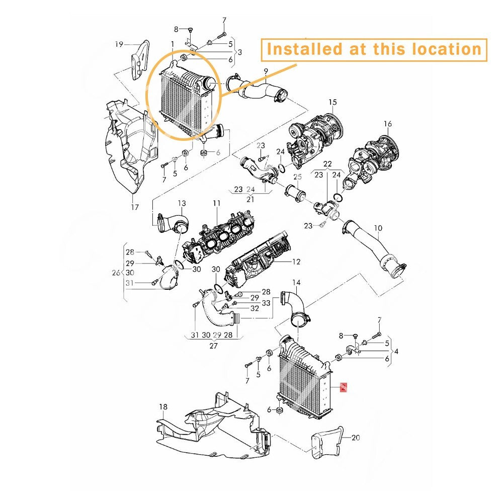 Equipment Manufacturer ( ) for BENTLEY for Bentayga Air Cooler Radiator Kits: 36A145803 36A145804