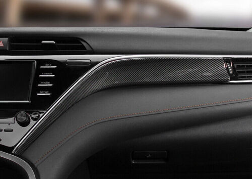 Carbon Fiber for Toyota for Camry 2018-2023 for Co -Pilot Dashboard Strip 1PCS Cover Trim