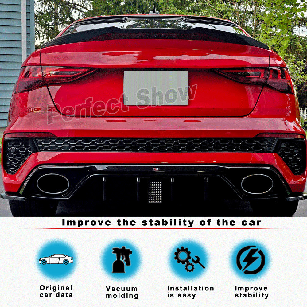 for Audi A3 SLine S3 8Y RS3 Sedan 2021UP Dry Carbon Rear Trunk Lip Spoiler Wing