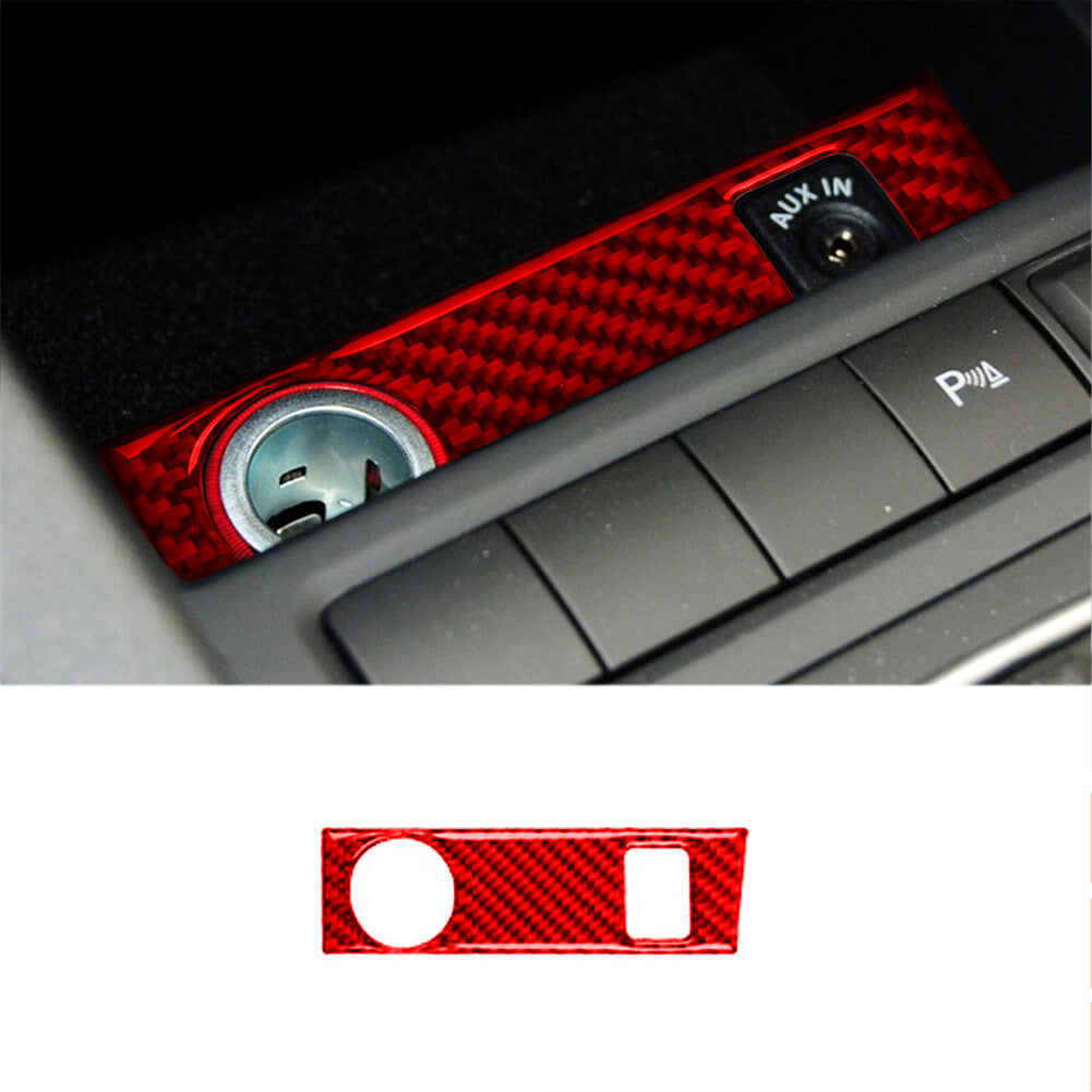 Red carbon fiber cigarette lighter trim for Volkswagen for Jetta sedan 2011-14