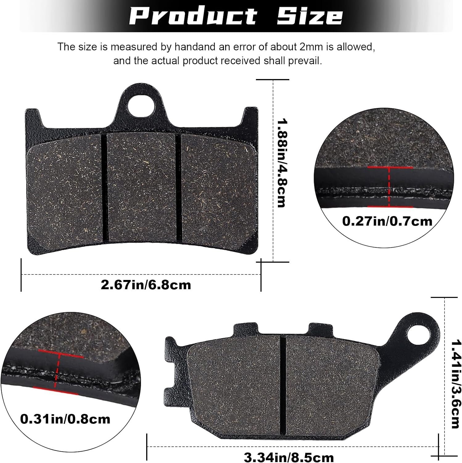 Brake Pads for Yamaha FZ1 FZ6 YZF600R XSR900 XSR700 MT07 MT-07 A Tracer 700 MT09