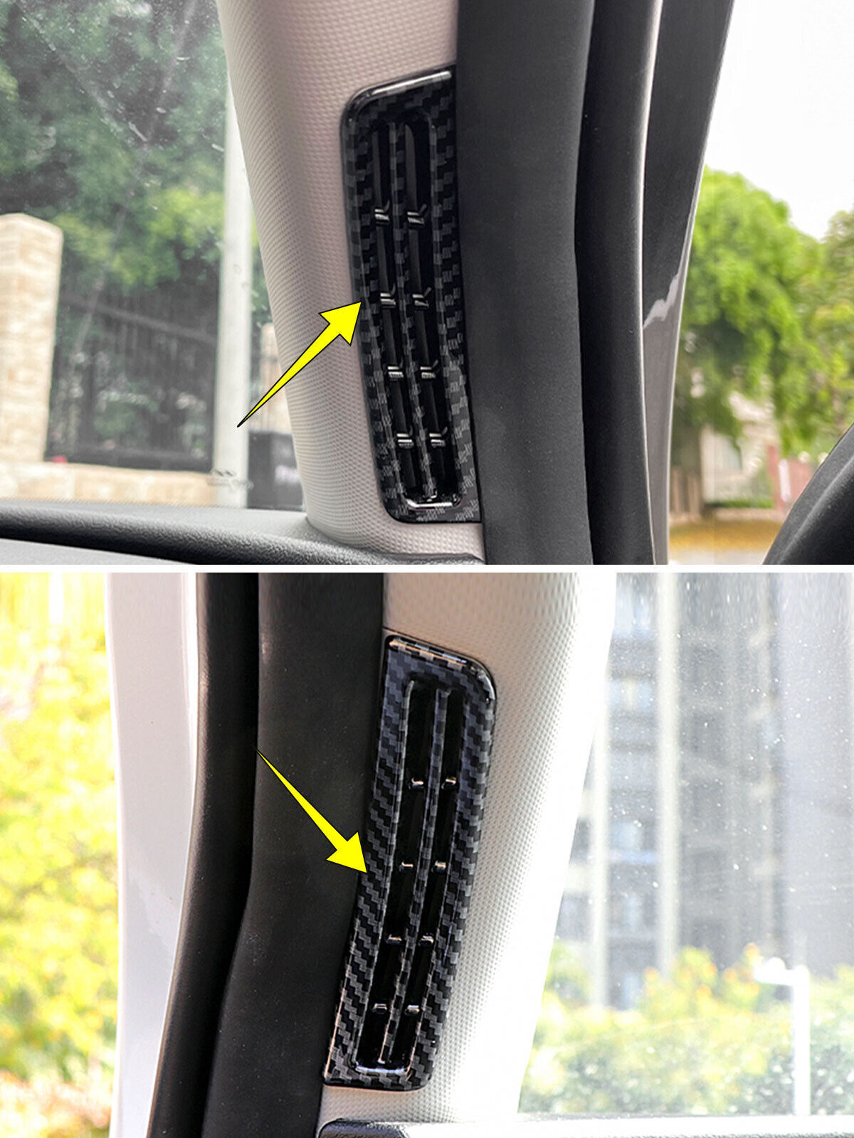 Carbon Fiber Front Air Vent Outlet Frame Cover Trim for Hyundai for Tucson 2021-2023