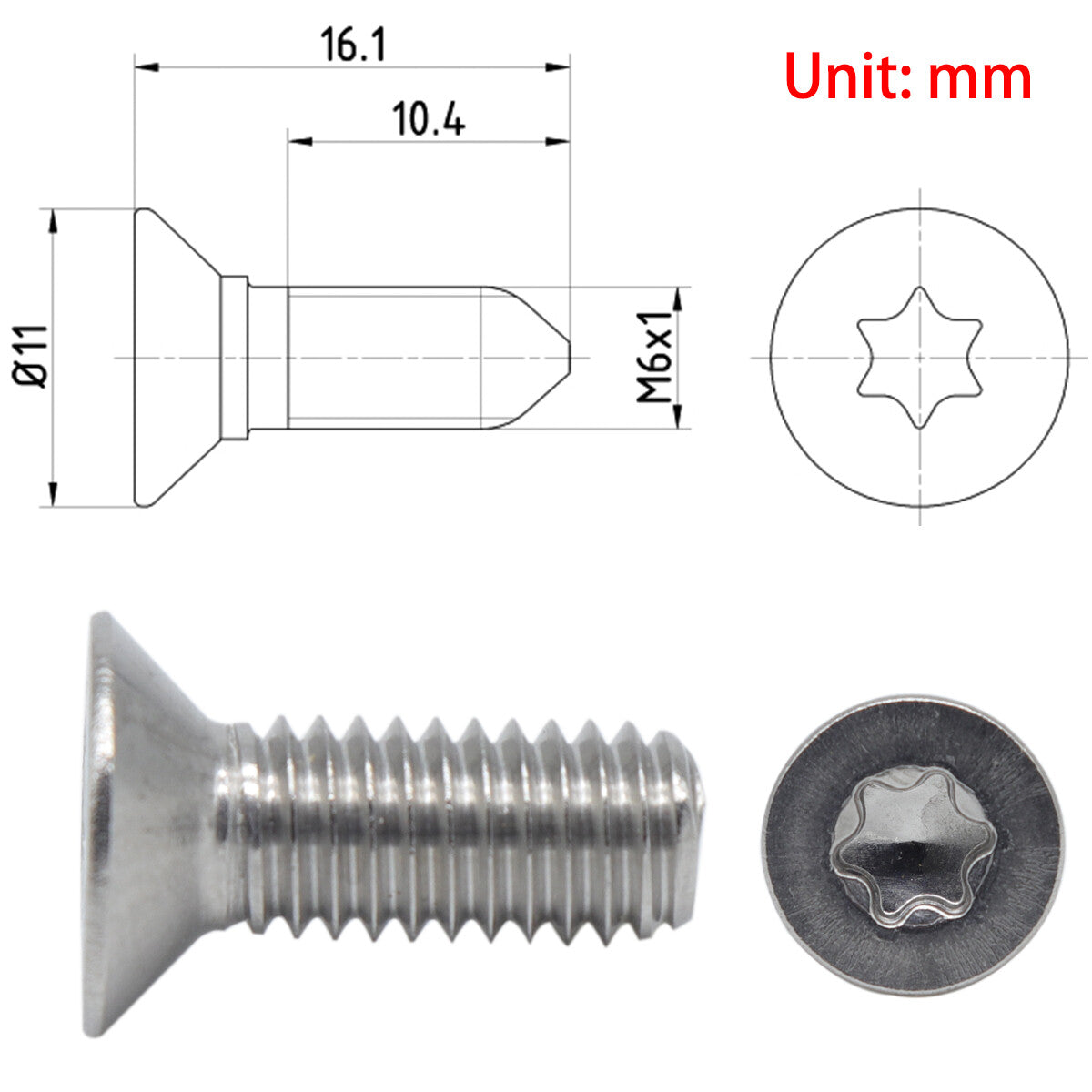 8Pcs Stainless Brake Disc Rotor Torx Screw Bolts for Audi A3 Q5 09-20 TT 06-22