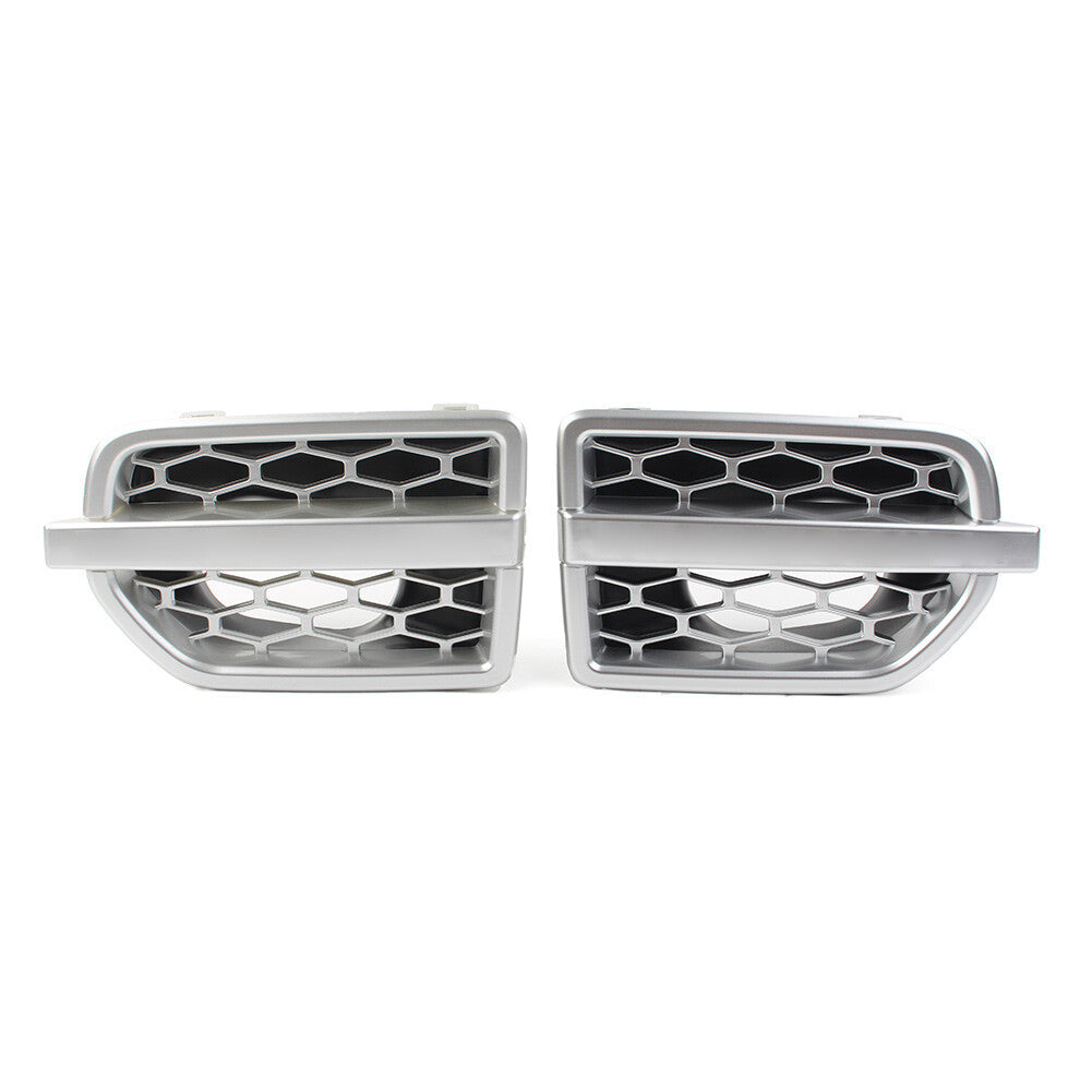 2x Front Grille Air Intake Fender Vent Grill for Land Rover LR4 2010-2016 Silver