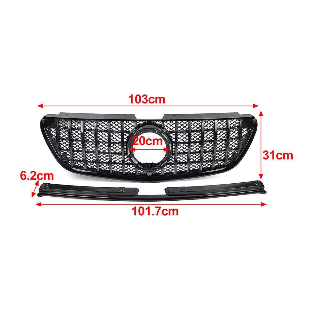 GTR Style Front Bumper Radiator Hood Grille for Benz W447 Metris Vito 2016+
