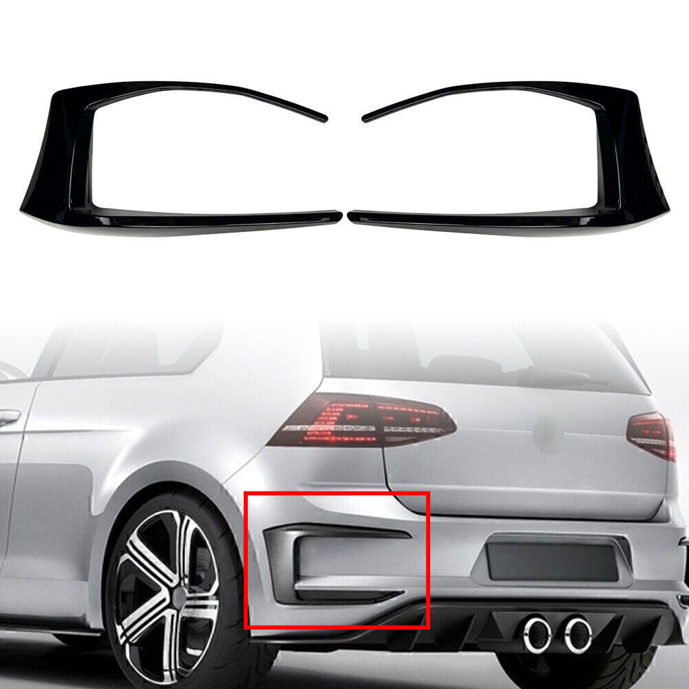 Rear Bumper Spoiler Fog Light Cover for VW for Golf 7 R GTD Mk7 2013-16 Black