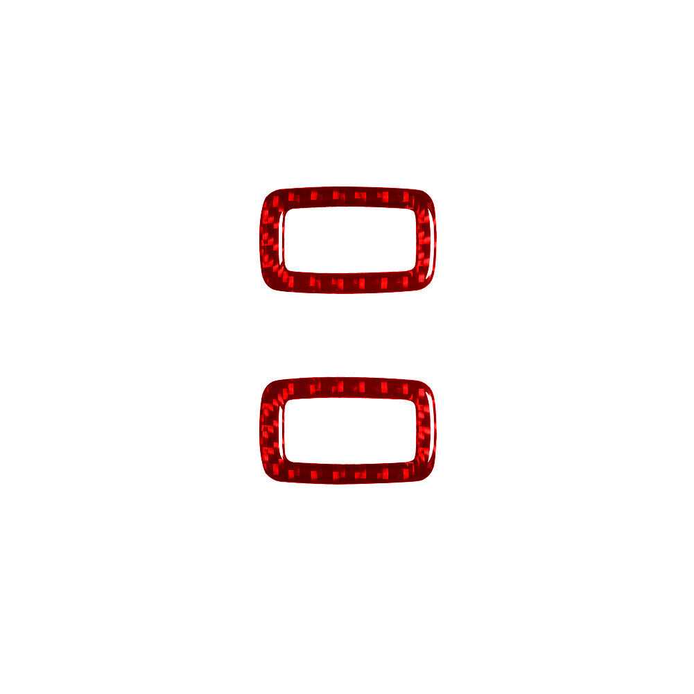 2Pcs Red Carbon Fiber Rear Door Control Frame Trim for Dodge Durango 2014-2020