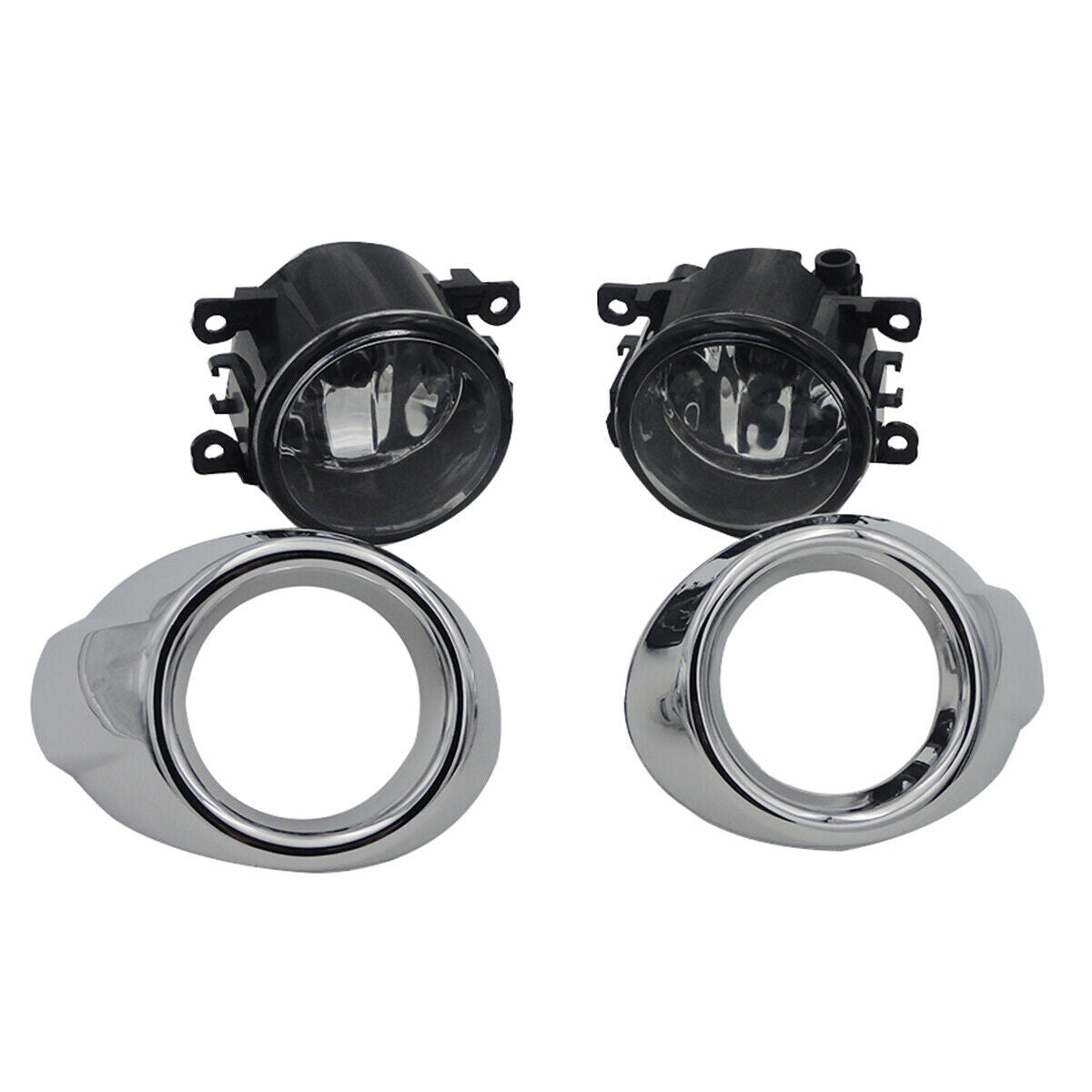 Front Clear Fog Lights Lamps w/ Chrome Cover+Bulbs Fit for Ford Focus 2012-2014
