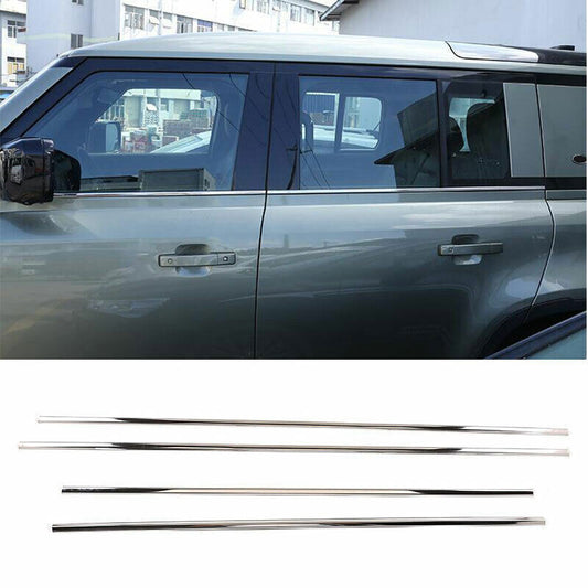 4PCS for Land Rover for Defender 2020-25 Chrome Steel Window Trim Decoration Strips